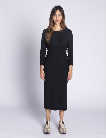 vestido midi negro walsh rita row sommes demode zaragoza