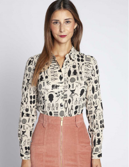 camisa color crudo ikebana nice things sommes demode online