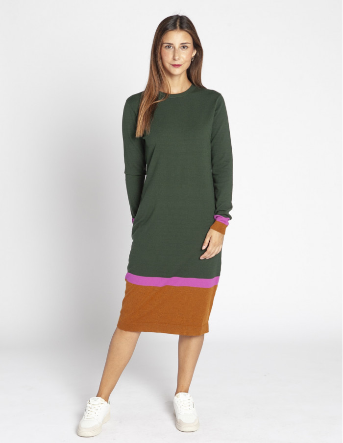 vestido midi punto verde nala sugarhill sommes demode zaragoza