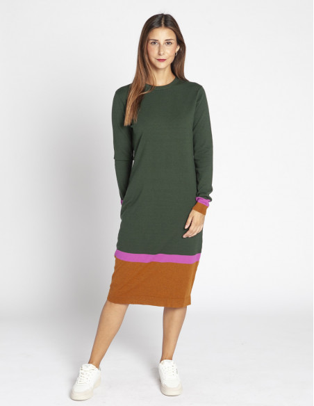 vestido midi punto verde nala sugarhill sommes demode zaragoza