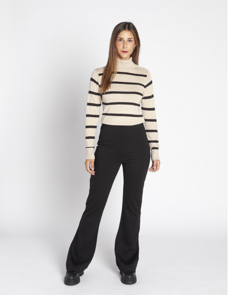 pantalon acampanado negro parrin byoung sommes demode online