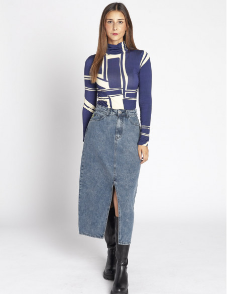 falda midi denim elvire frnch sommes demode online