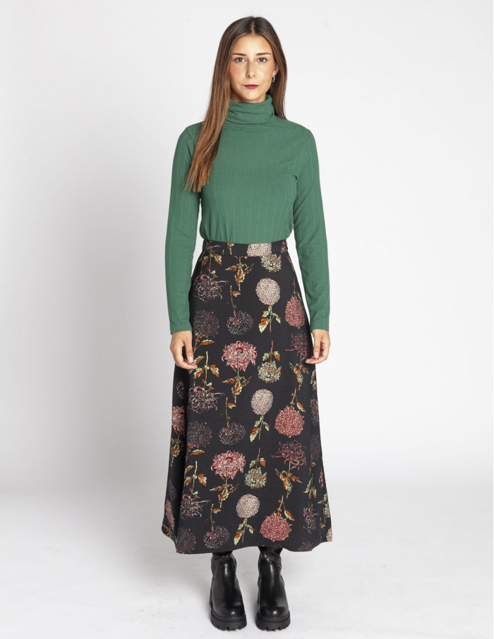 falda midi negra flores kiku nice things sommes demode online