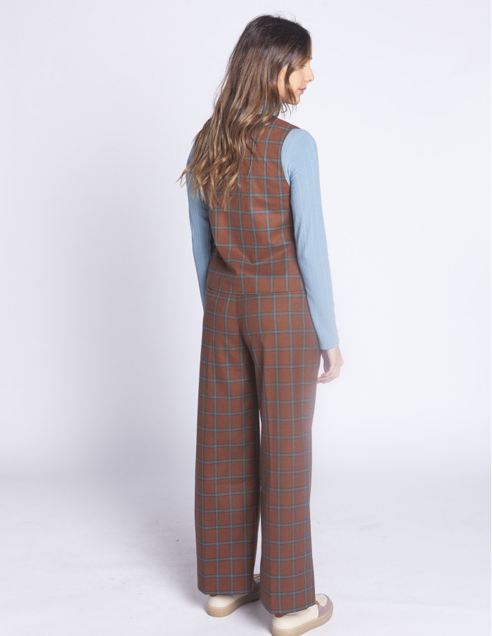 chaleco marron cuadros azules nice things sommes demode zaragoza