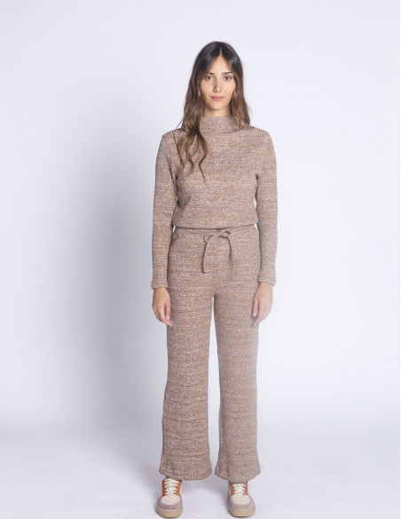 pantalon punto algodon marron elbert rita row sommes demode zaragoza