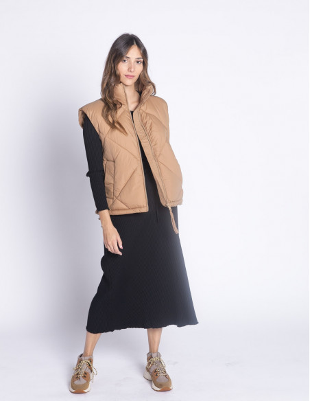 chaleco corto camel bomina byoung sommes demode zaragoza