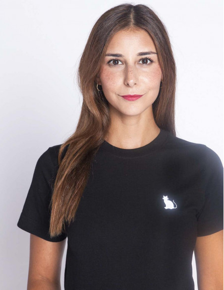 camiseta negra gato bordado mysen dedicated sommes demode zaragoza