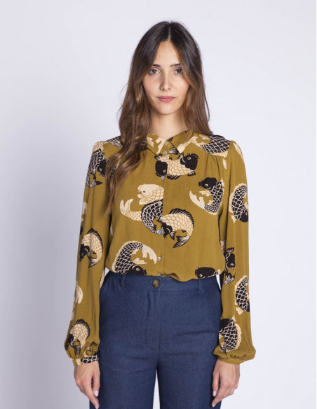 camisa mostaza carpas carina king louie sommes demode zaragoza