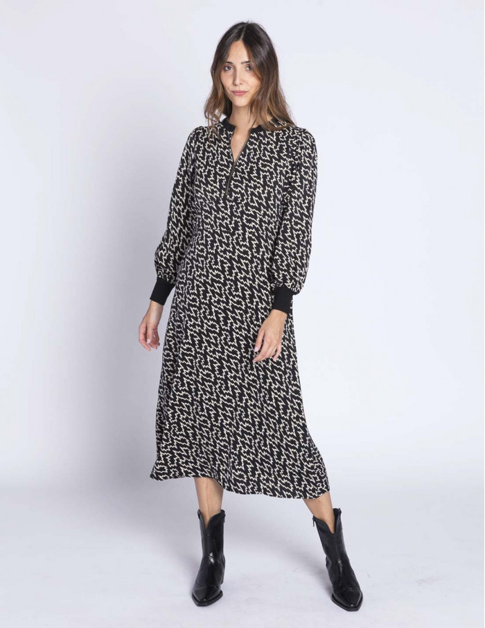 vestido negro estampado rayos skatie sommes demode zaragoza
