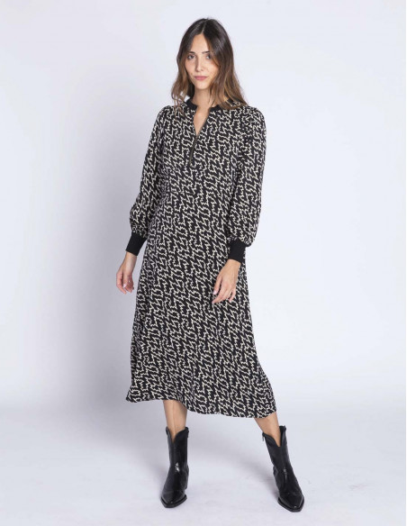 vestido negro estampado rayos skatie sommes demode zaragoza