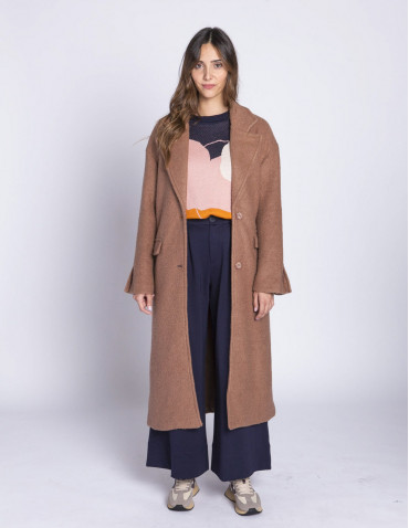 abrigo largo rizo beige wild pony sommes demode zaragoza