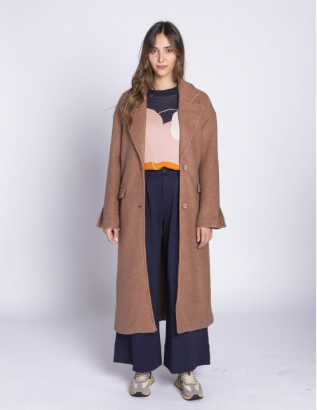abrigo largo rizo beige wild pony sommes demode zaragoza