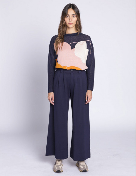 pantalon amplio modal navy nia skfk sommes demode zaragoza