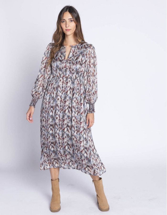 vestido midi gasa estampado skatie sommes demode zaragoza