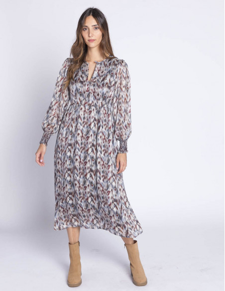 vestido midi gasa estampado skatie sommes demode zaragoza