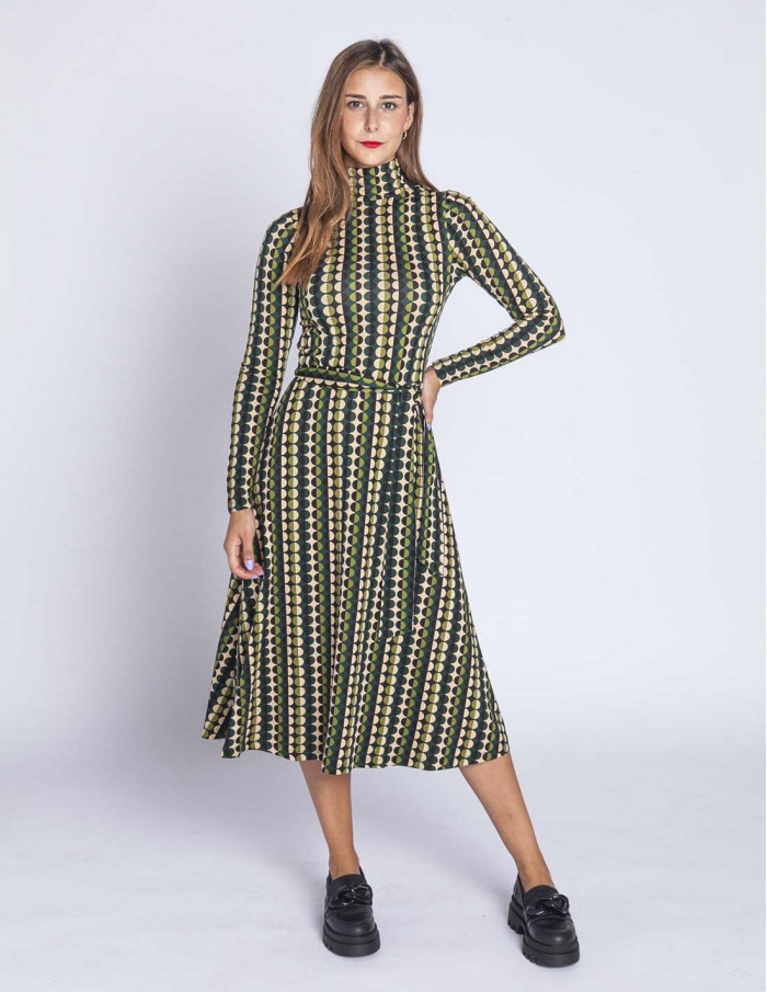 vestido estampado retro verde betsy king louie sommes demode zaragoza
