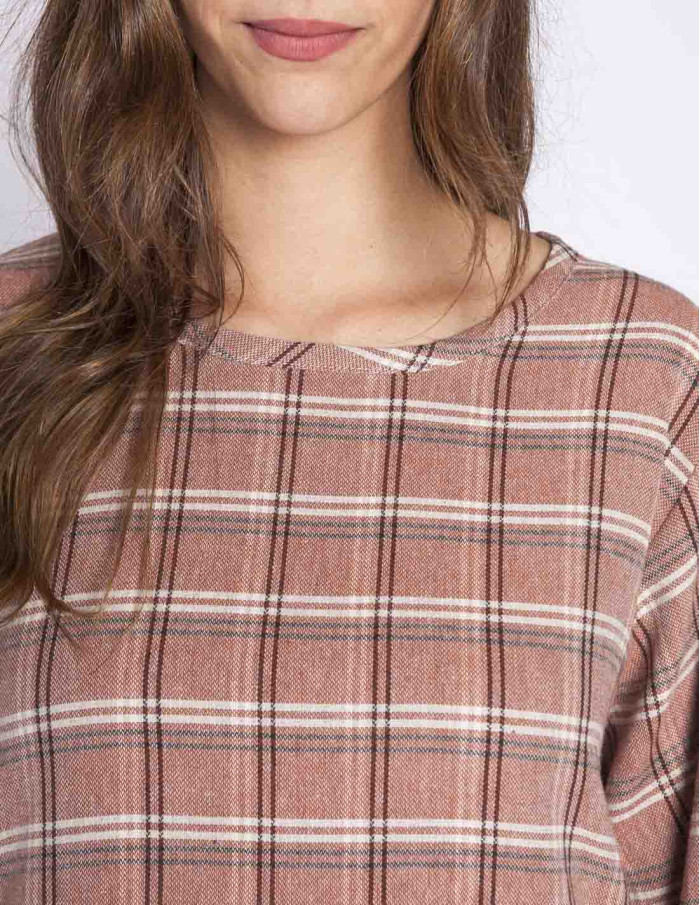 vestido algodon rosa cuadricula pan sommes demode zaragoza