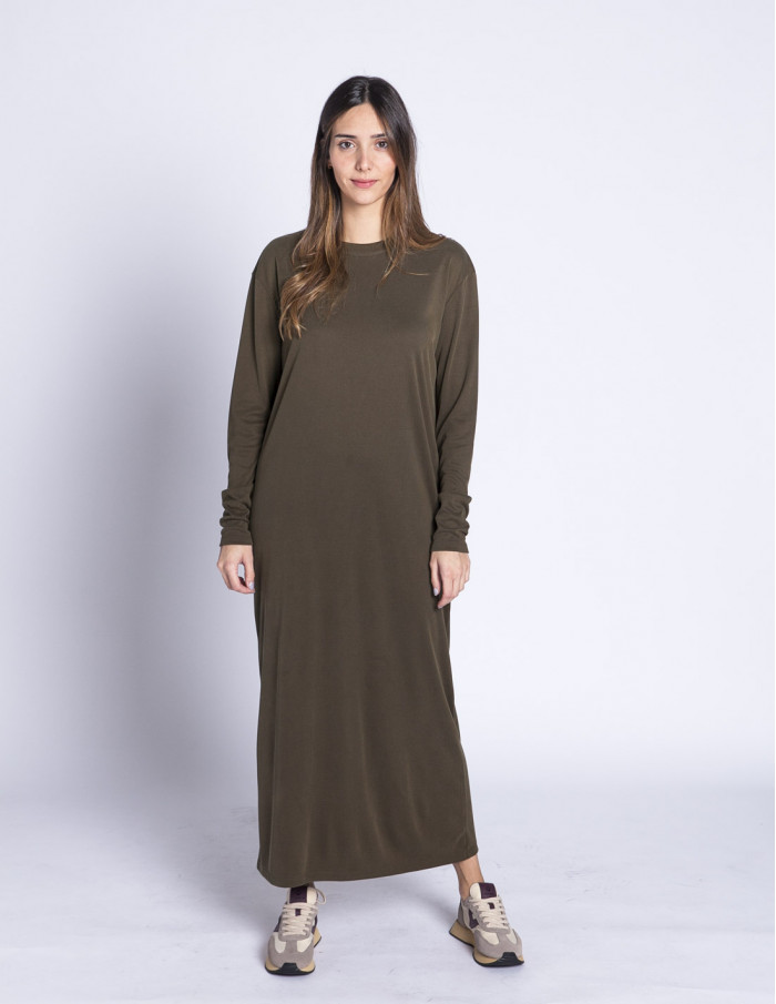 vestido largo caqui rowkow american vintage sommes demode zaragoza