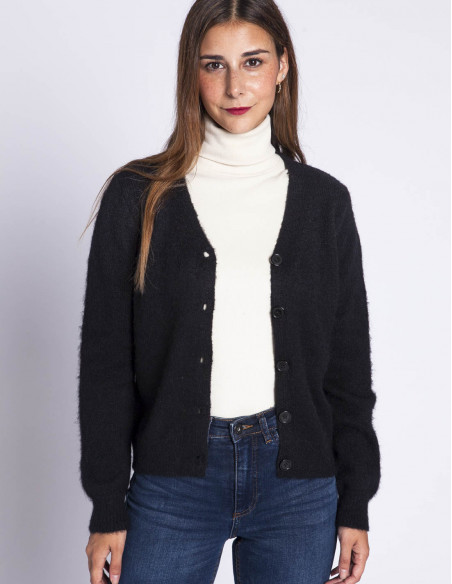 cardigan punto suave negro compañia fantastica sommes demode zaragoza