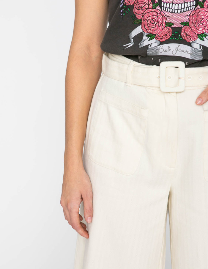 pantalon crudo con cinturon elowen ichi sommes demode zaragoza