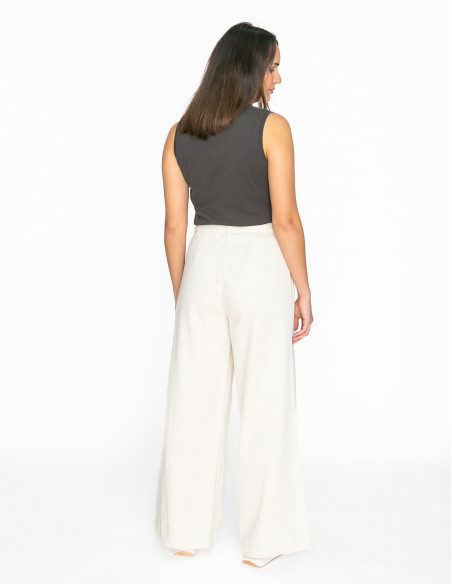 pantalon crudo con cinturon elowen ichi sommes demode zaragoza