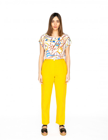 pantalon algodon amarillo intenso pan sommes demode zaragoza