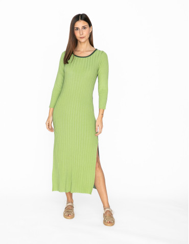 vestido punto bicolor verde viriato sommes demode zaragoza 2