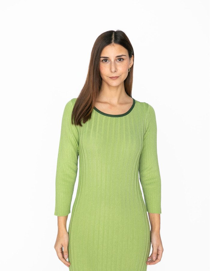 vestido punto bicolor verde viriato sommes demode zaragoza
