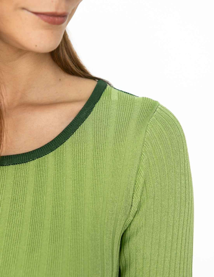 vestido punto bicolor verde viriato sommes demode zaragoza