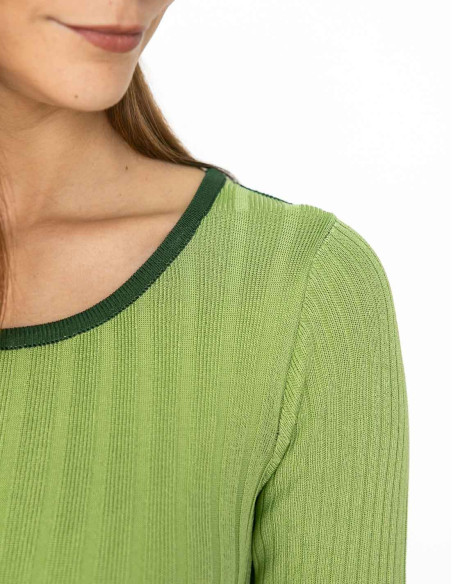 vestido punto bicolor verde viriato sommes demode zaragoza