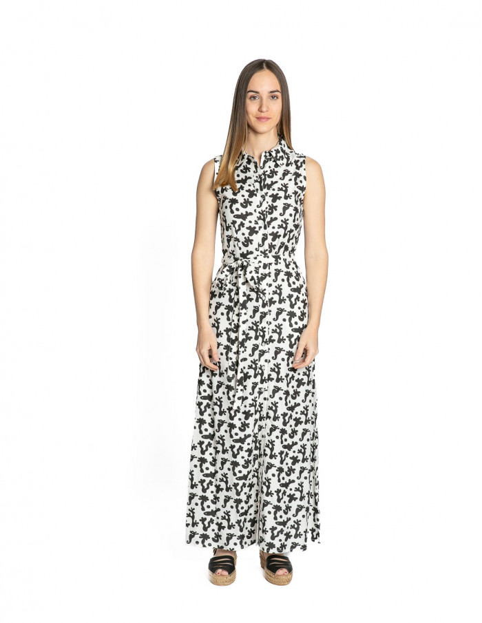 vestido largo blanco estampado coral compañia fantastica sommes demode zaragoza