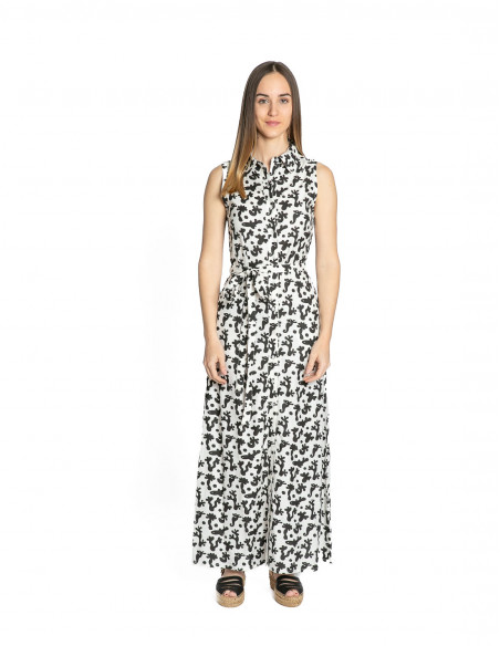 vestido largo blanco estampado coral compañia fantastica sommes demode zaragoza