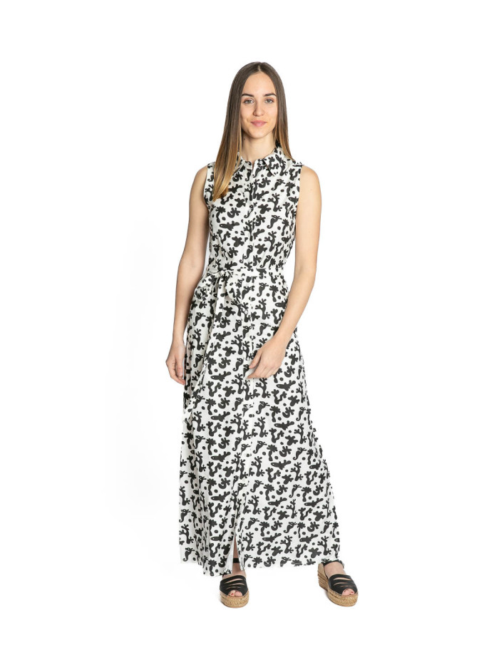 vestido largo blanco estampado coral compañia fantastica sommes demode zaragoza