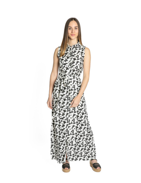 vestido largo blanco estampado coral compañia fantastica sommes demode zaragoza