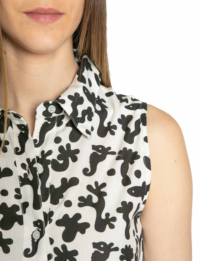 vestido largo blanco estampado coral compañia fantastica sommes demode zaragoza