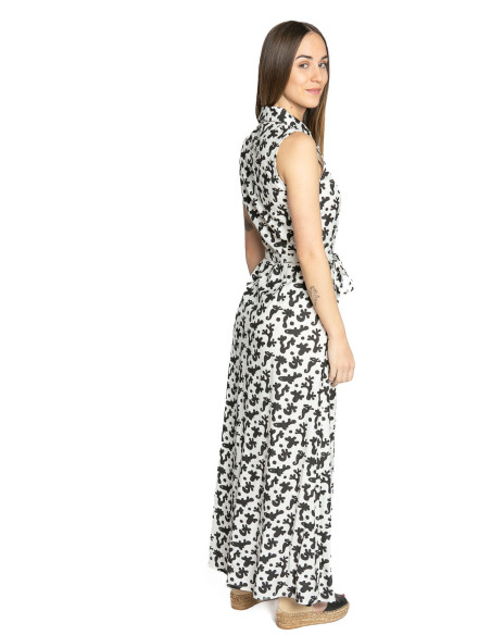 vestido largo blanco estampado coral compañia fantastica sommes demode zaragoza