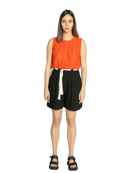 pantalon bermuda negro cinturon brenda desires sommes demode zaragoza