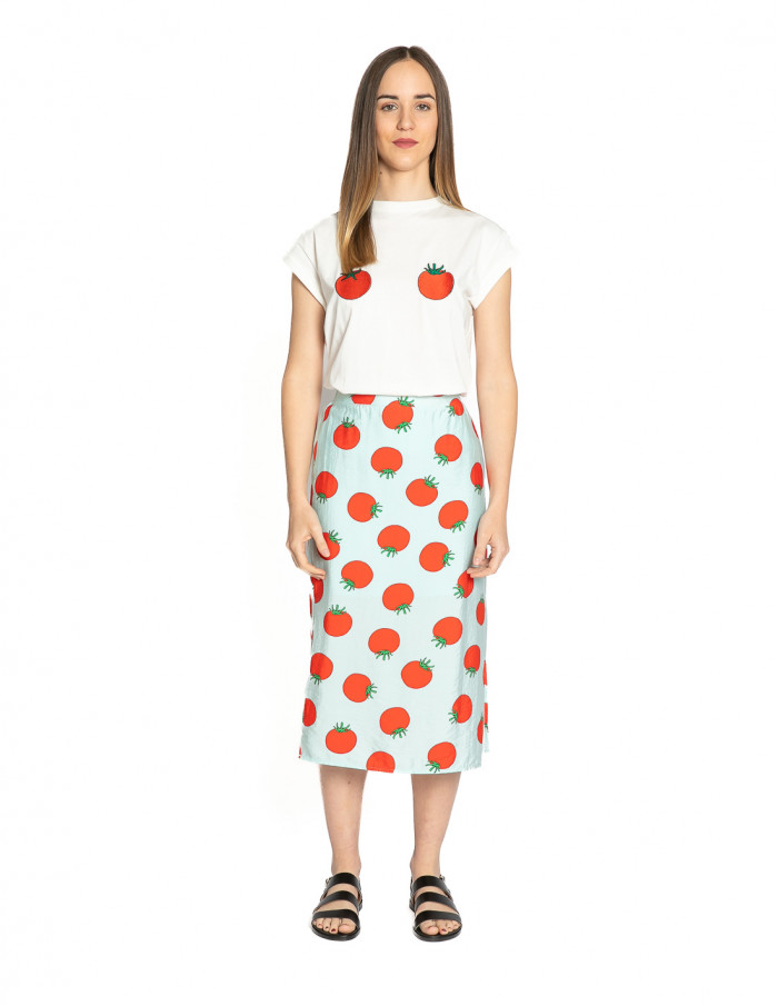 falda midi celeste tomates compañia fantastica sommes demode zaragoza