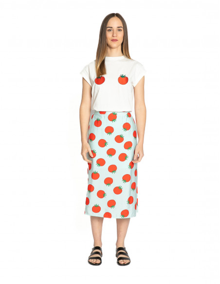 falda midi celeste tomates compañia fantastica sommes demode zaragoza