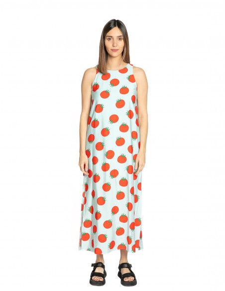 vestido largo celeste tomates compañia fantastica sommes demode zaragoza
