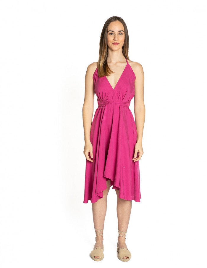 vestido midi rosa multiposicion suit13lab sommes demode zaragoza