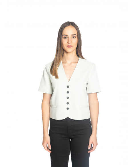 blazer manga corta crudo yaya sommes demode zaragoza