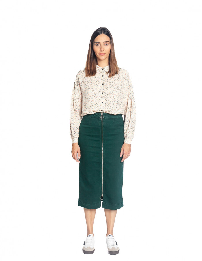falda midi verde cremallera dota skfk sommes demode zaragoza