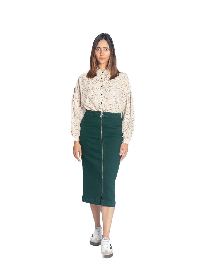falda midi verde cremallera dota skfk sommes demode zaragoza
