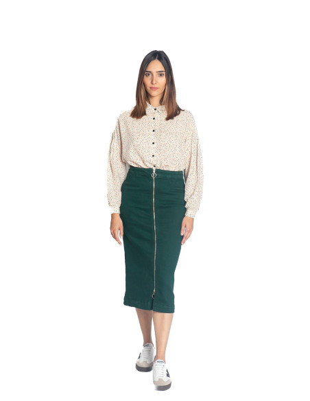 falda midi verde cremallera dota skfk sommes demode zaragoza