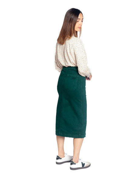 falda midi verde cremallera dota skfk sommes demode zaragoza