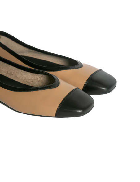 Bailarinas bicolor camel y negro Maya Bryan Stepwise Sommes Demode Zaragoza