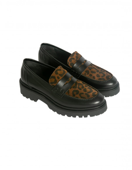 Mocasines piel leopardo Leta Bryan Stepwise Sommes Demode Zaragoza