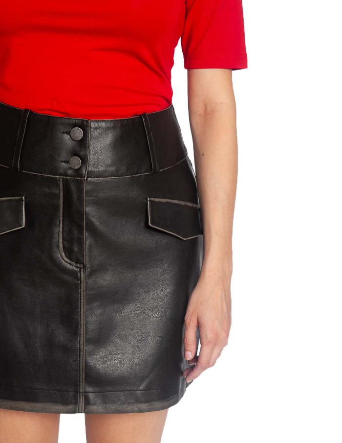 Falda corta polipiel vintage Casha Byoung Sommes Demode Zaragoza