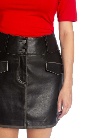 Falda corta polipiel vintage Casha Byoung Sommes Demode Zaragoza